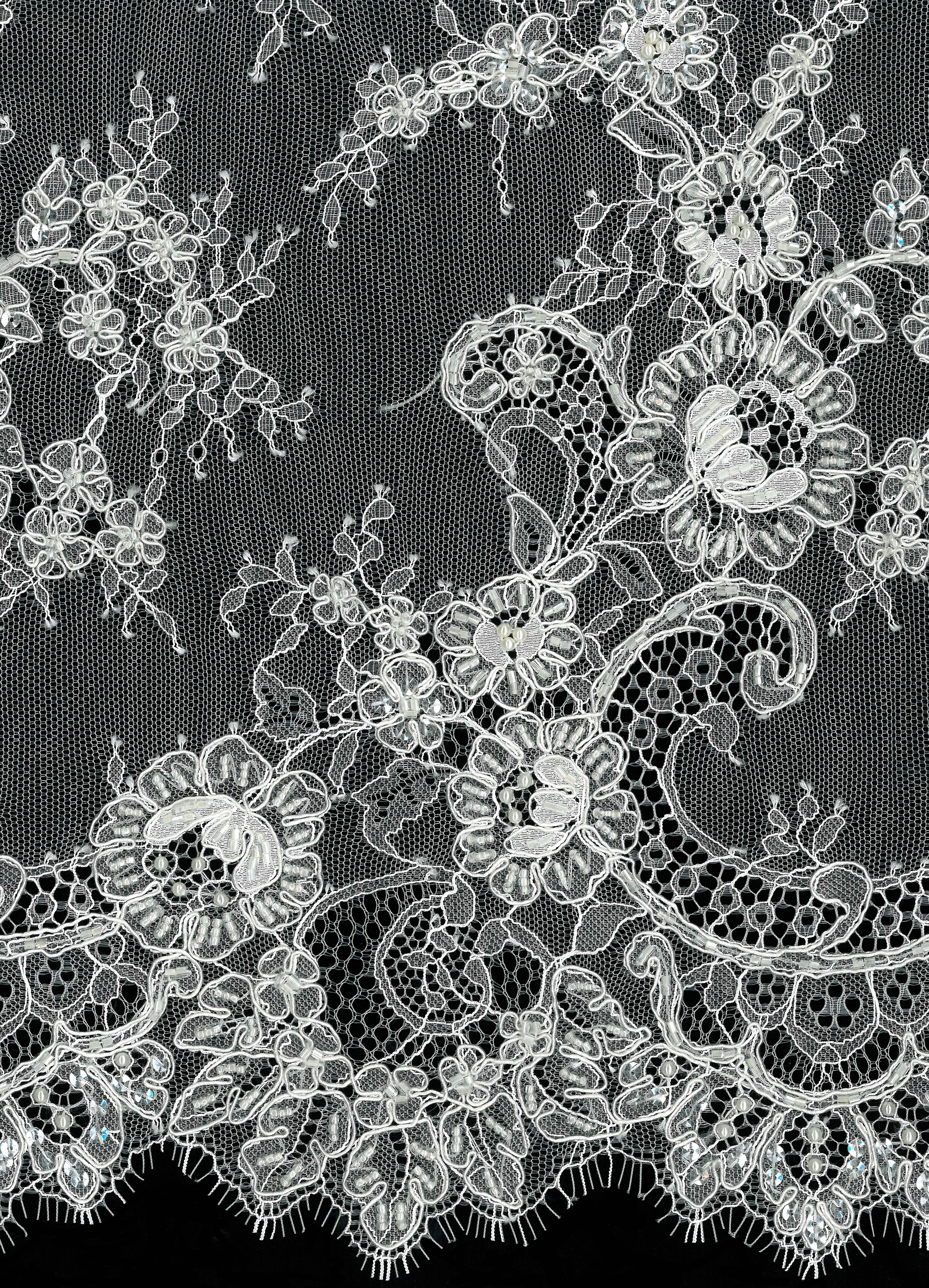 CORDED BEADED LACE - IVORY